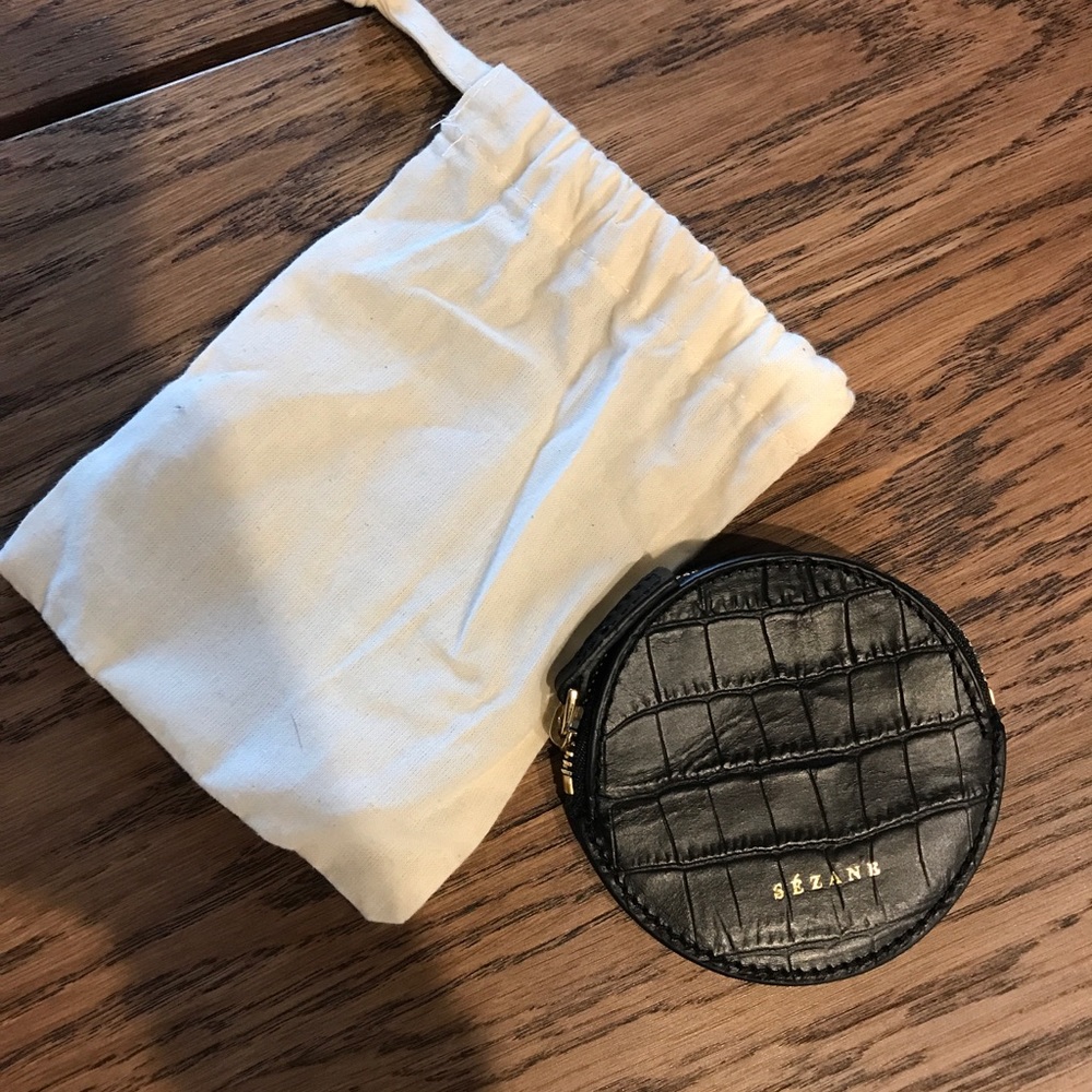 Small black wallet in leather Sezane